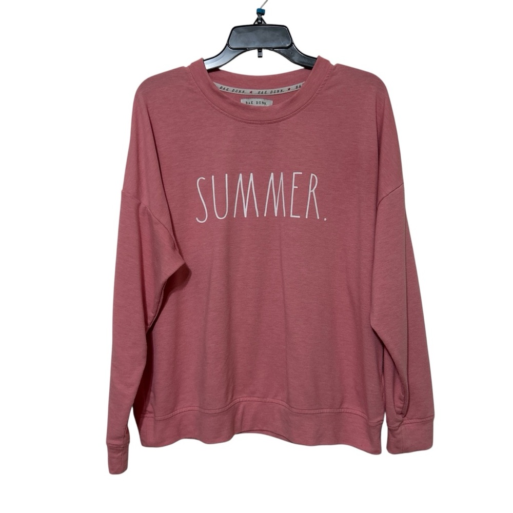 Rae Dunn "SUMMER." Pink Lightweight Crewneck Sweatshirt Large